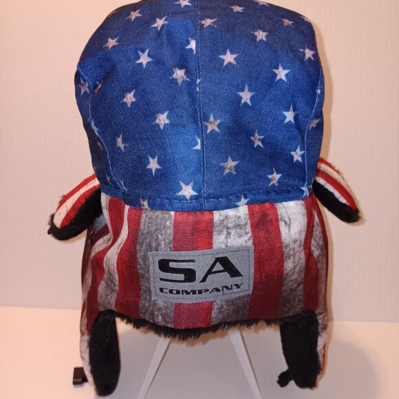 SA COMPANY FAUX FUR AMERICAN FLAG TRAPPER HAT - Picture 10 of 15